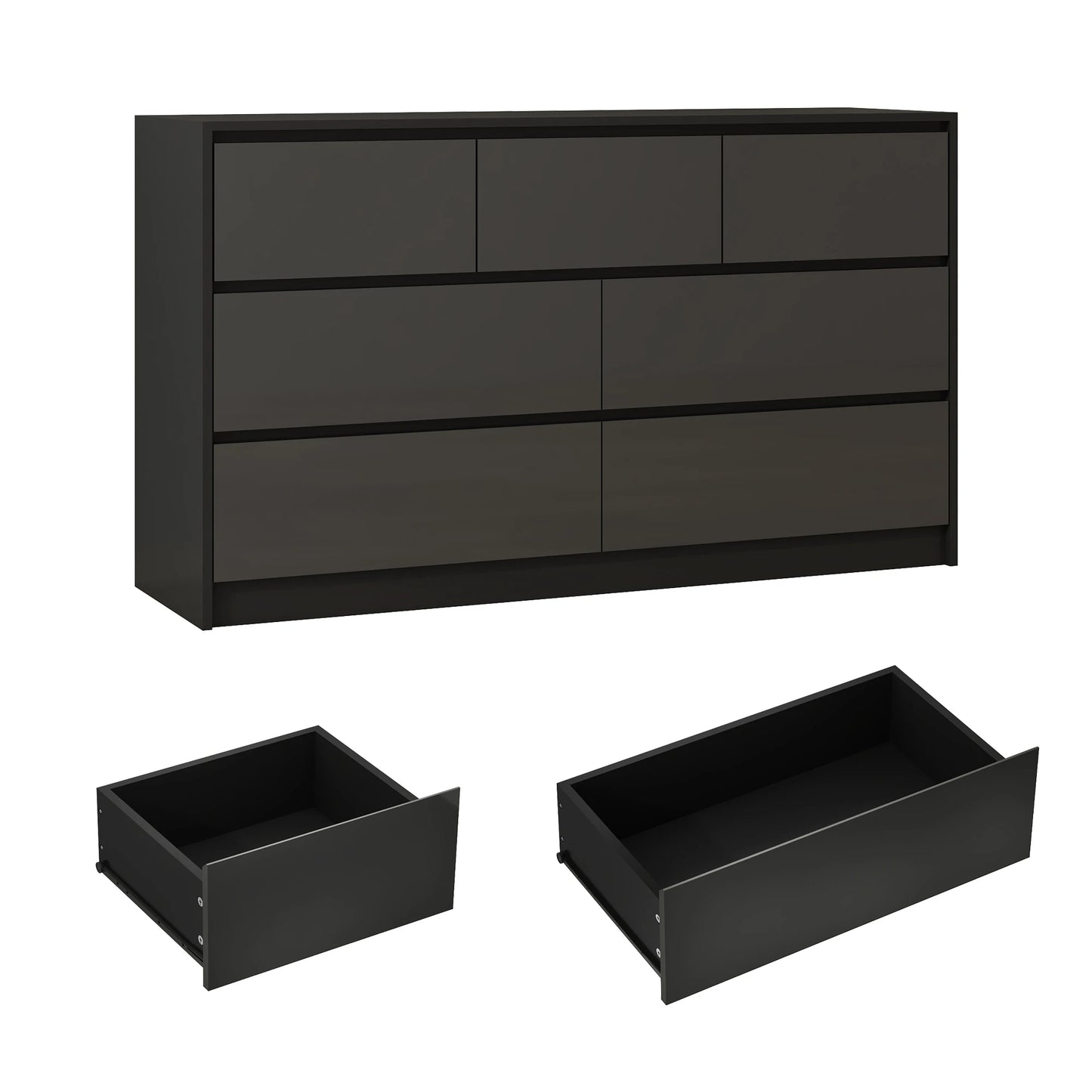 QiaoShiRen Modern Dresser With High Gloss Wood Finish