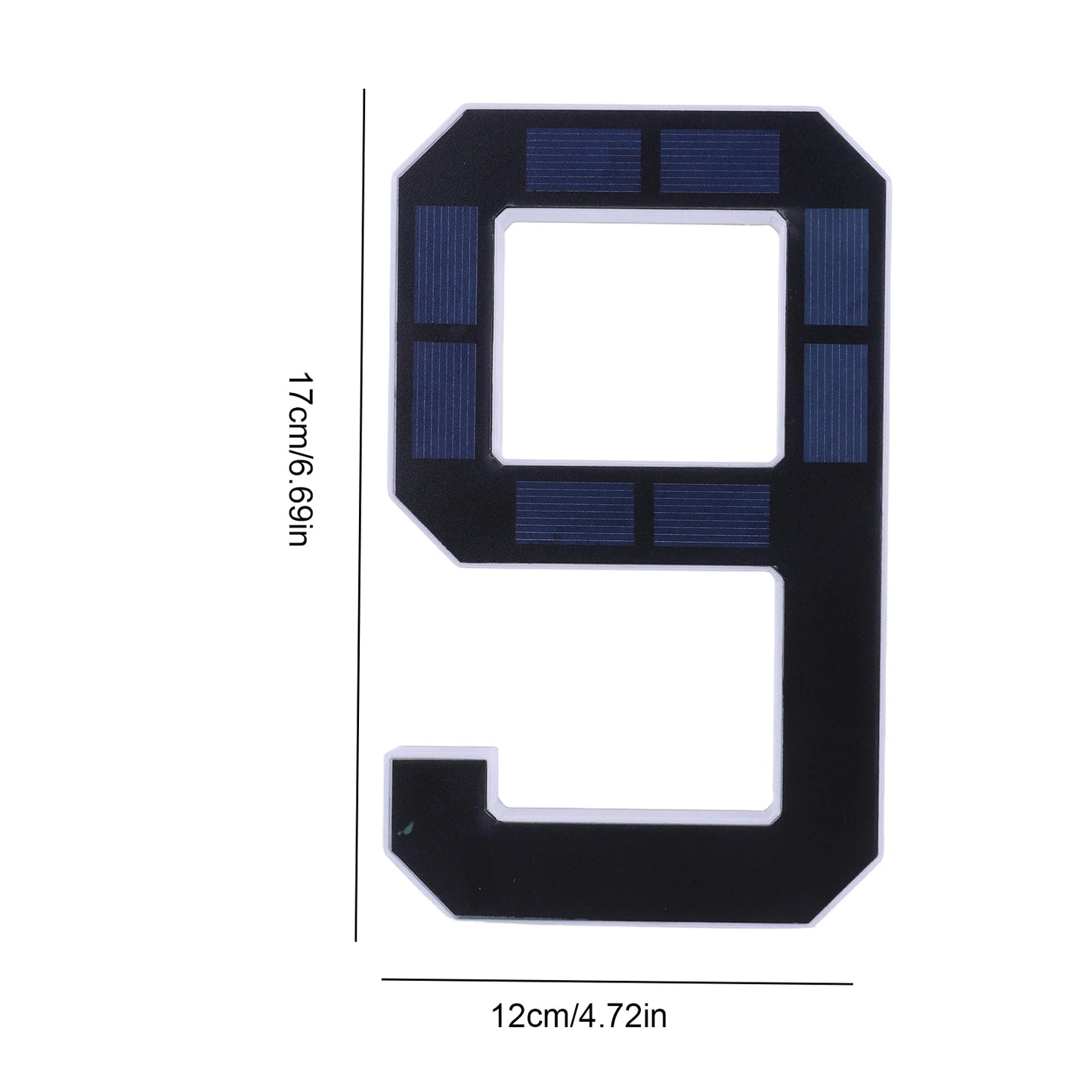 17cm Solar Lighted House Numbers & Letters for Outside LED Illuminated Address Sign IP44 Weatherproof Wall Mount for Home Exterior Residences Apartments Factories (9)