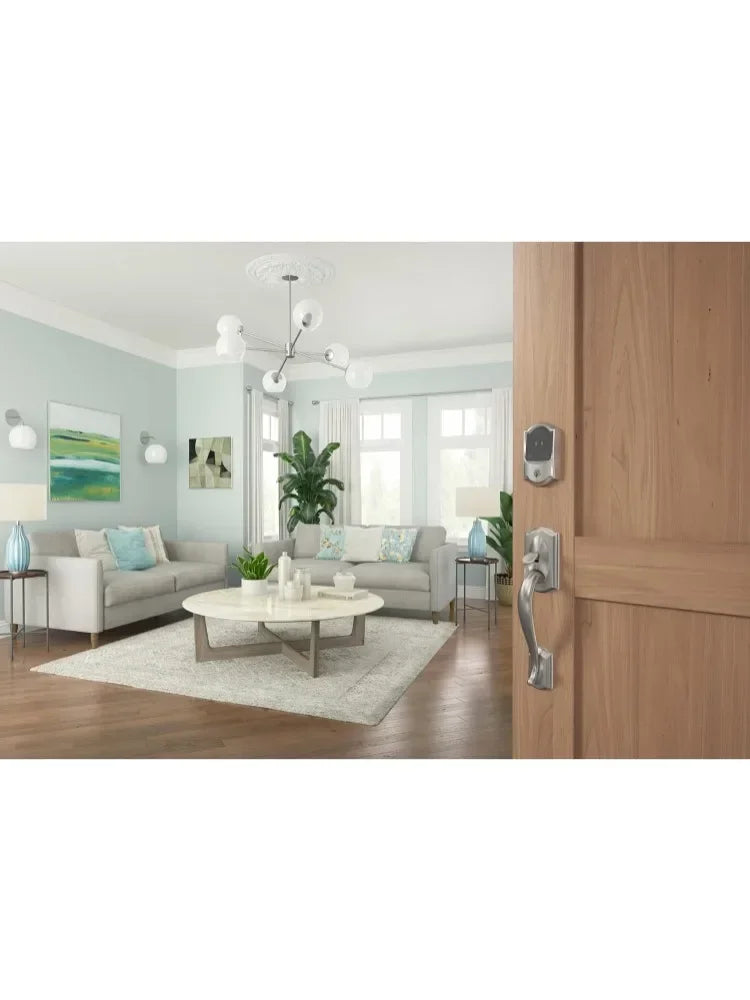 BE499WB CAM 619 Encode Plus WiFi Deadbolt Smart Lock Keyless Entry Touchscreen Camelot Trim