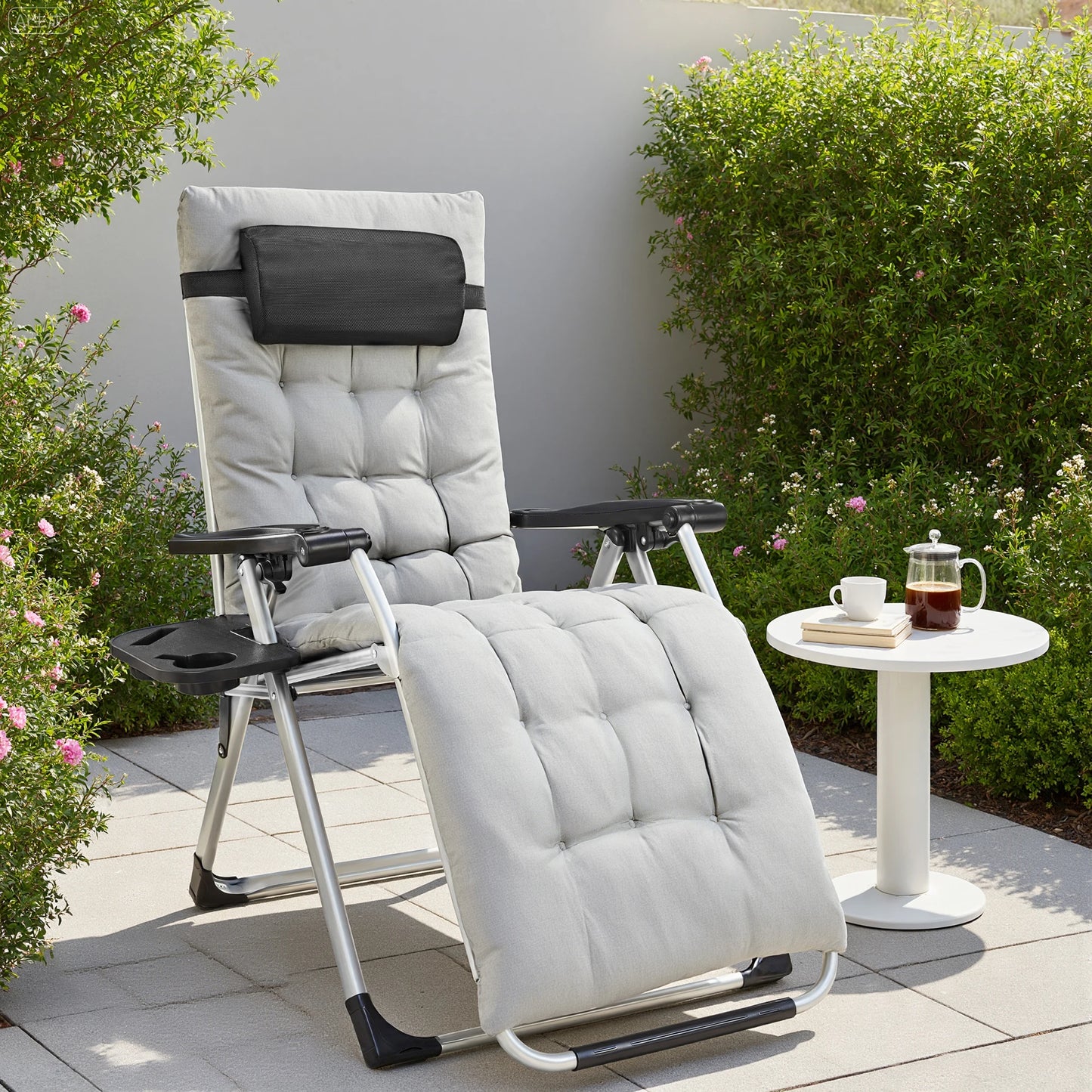 JHK Zero Gravity Portable Recliner Set Outdoor Lounge Chairs