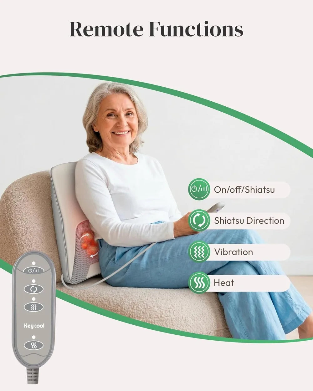 Shiatsu Back and Neck Massager with Heat, Deep Tissue Massage Pillow for Pain Relief, FSA HSA Eligible Gift for Mom Dad