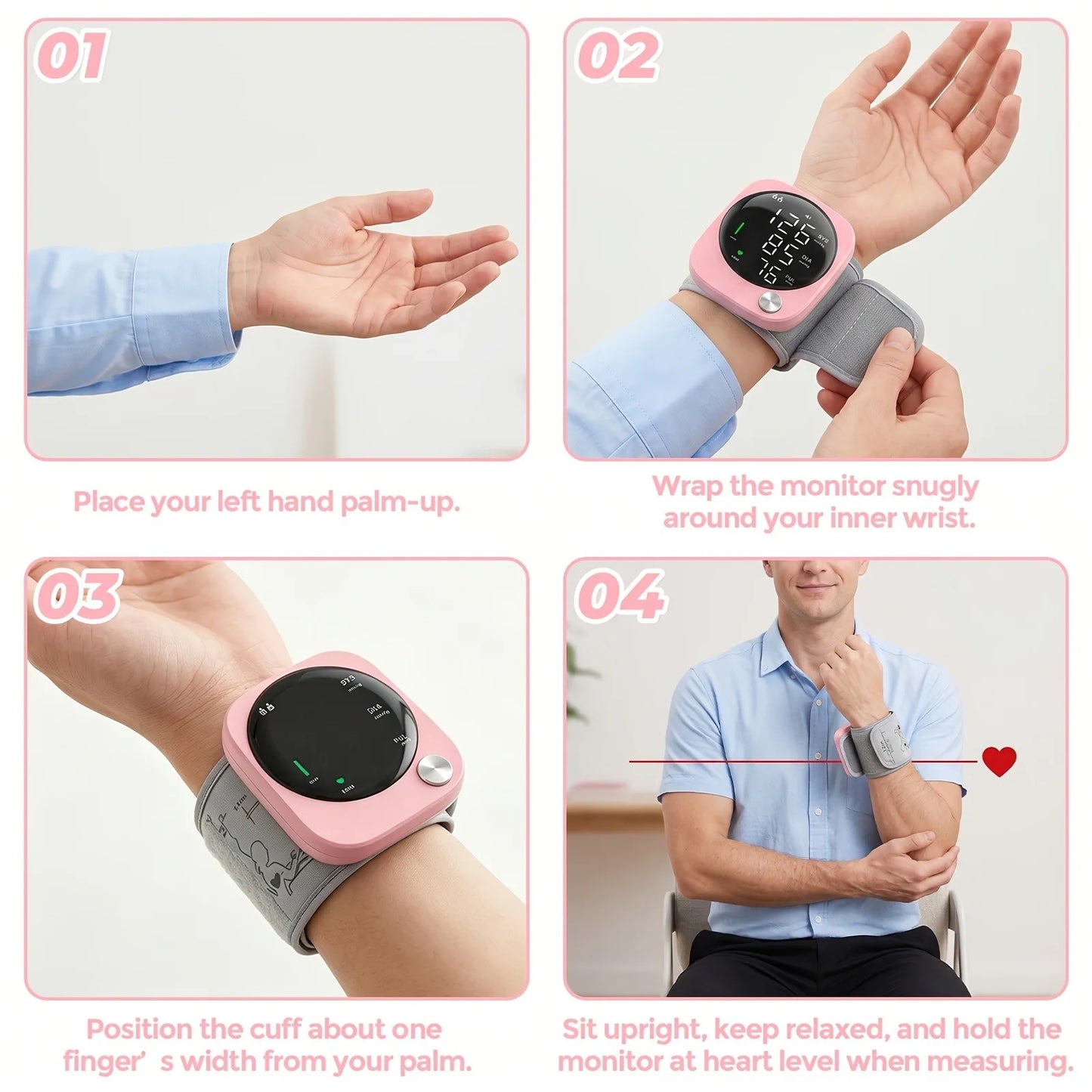 Automatic Wrist Blood Pressure Monitor with Adjustable Cuff, Large LCD Display & Voice Broadcast. Features Irregular Heartbeat Detection, Pulse Monitor & USB Charging. Accurate BP Machine, Ideal Gift for Parents &. 2x99 Memor