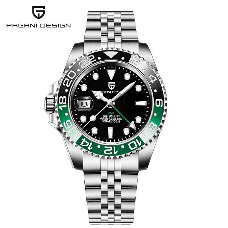 PAGANI DESIGN PD1662 Automatic GMT Stainless Steel Wristwatch