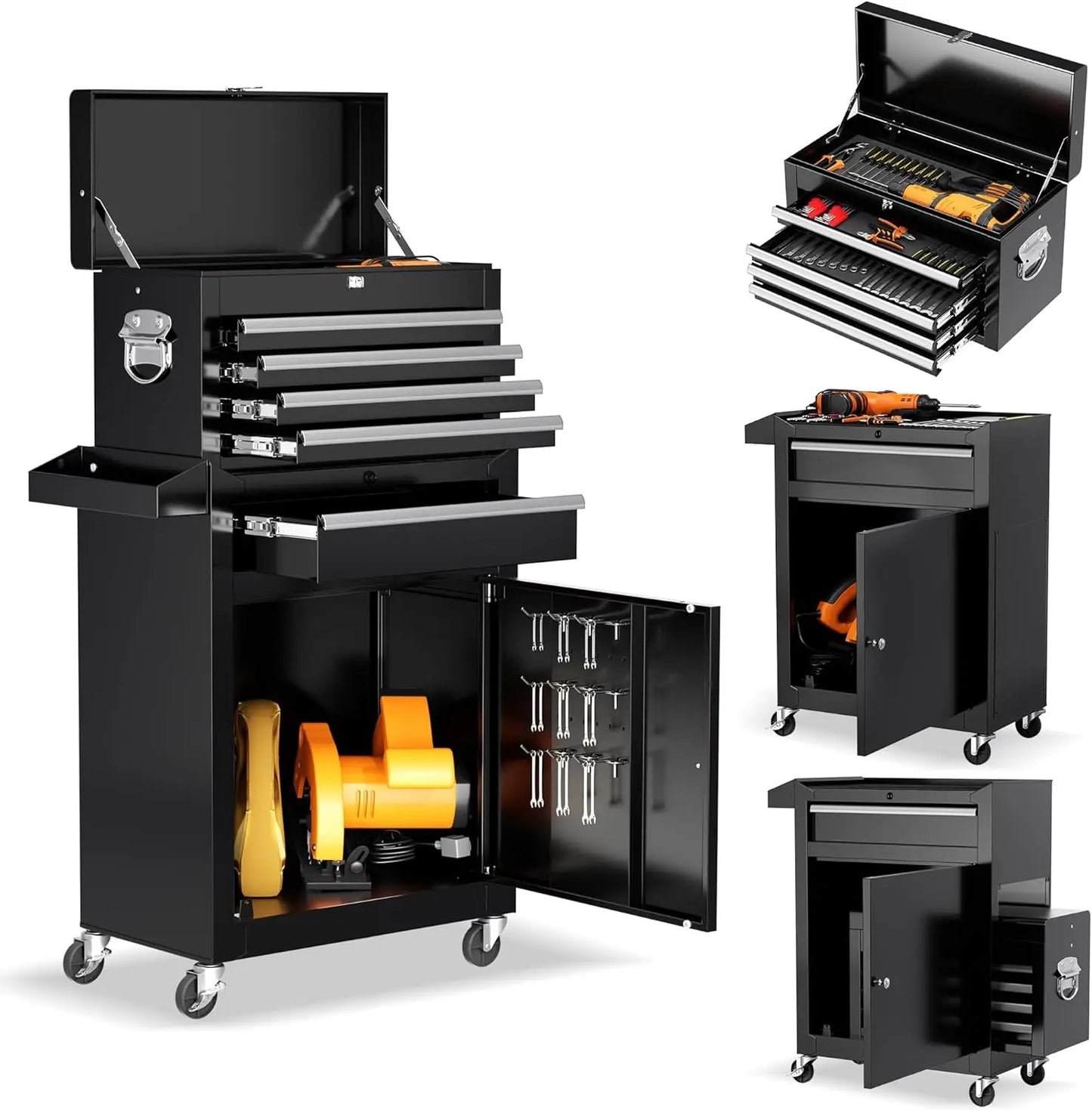 Heavy Duty Steel Tool Chest With Detachable Top Box