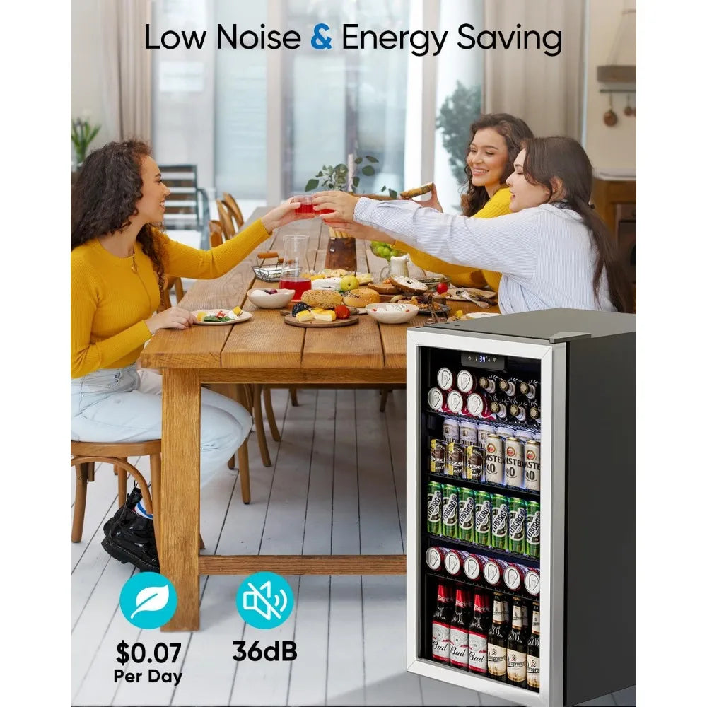 XMSJ Beverage Refrigerator Cooler Glass Door for Drinks Office Bedroom