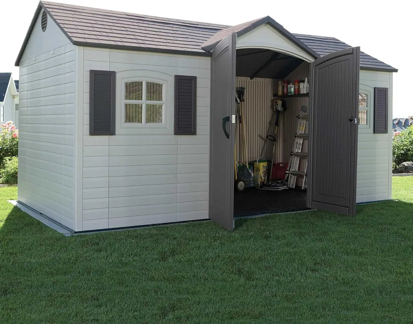 XMSJ 6446 Outdoor Storage Shed Alloy Steel And Polyethylene Construction