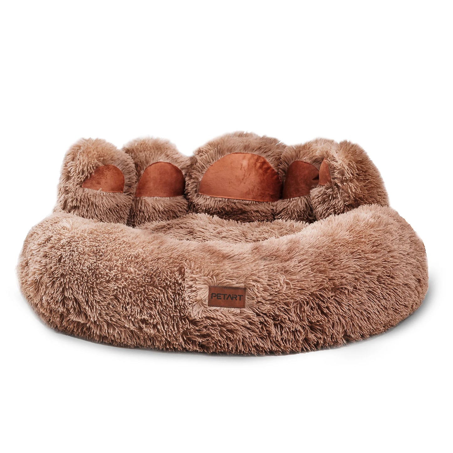 PETARTCN Cozy Paw Shape Dog Bed Warm Thickened Cushion