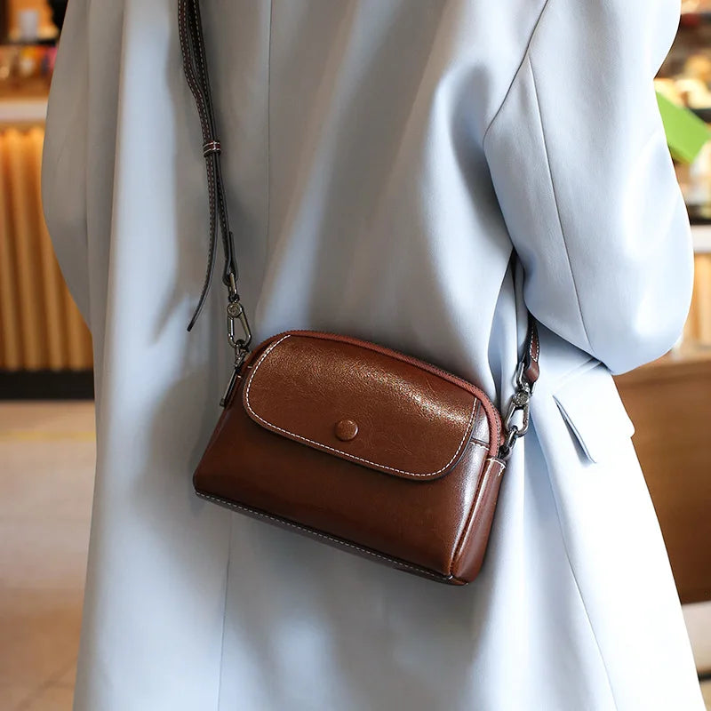 mini small genuine leather vintage bag Crossbody Bag luxury mobile phone shoulder bag women mobile bag for women