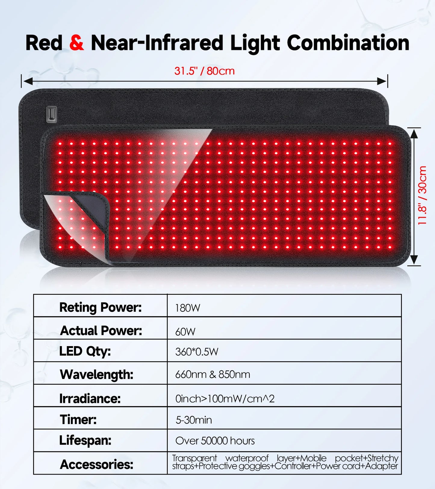 Updated Red Light Therapy Heating Pad for Body Device Cushion Mat Waist Back Shoulder Muscle Pain Relief Relax Infrared Light