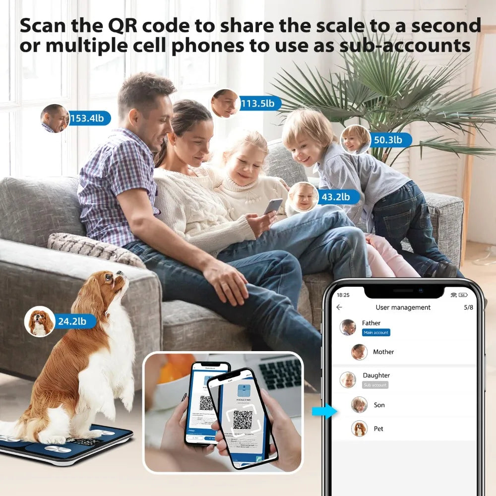 Smart Bathroom Scale With LED Display BMI And Muscle Mass