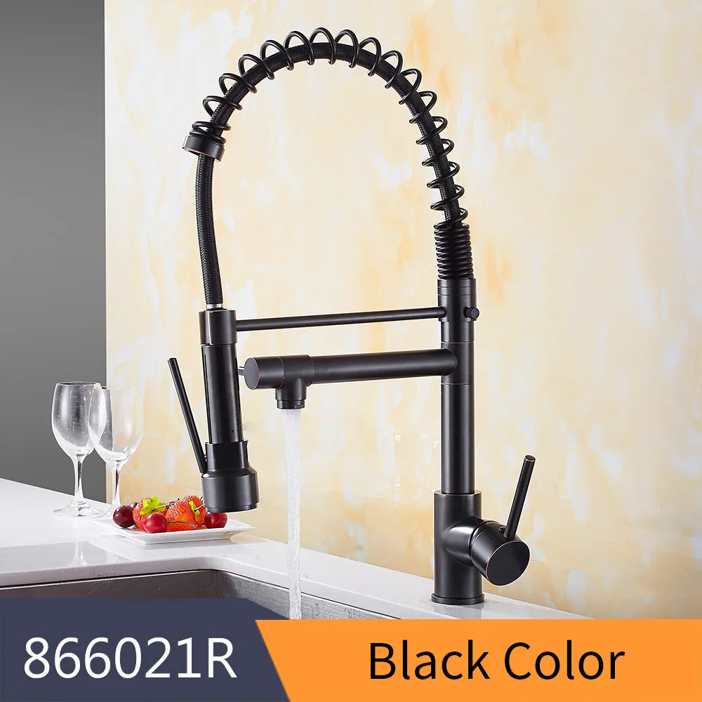Kitchen Sink Faucet With Single Pull Out Sprout Deck Mounted