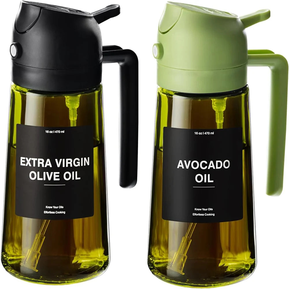 DUTRIEUX Glass Olive Oil Dispenser And Spray Bottle 2 In 1