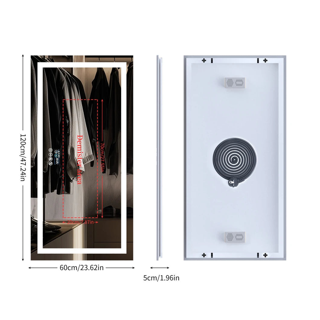 BORWART Smart LED Vanity Mirror With Bluetooth And Anti Fog