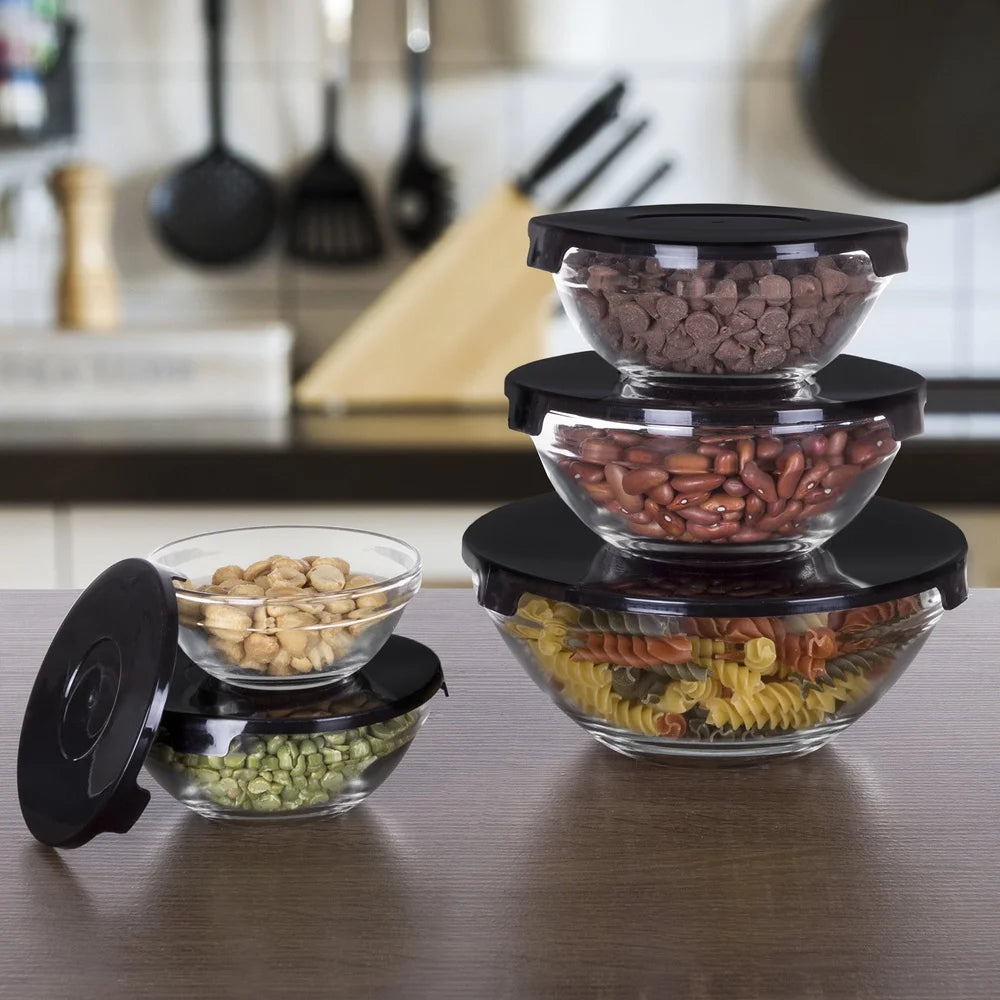 Glass Storage Containers With Snap Lids Mixing Bowls