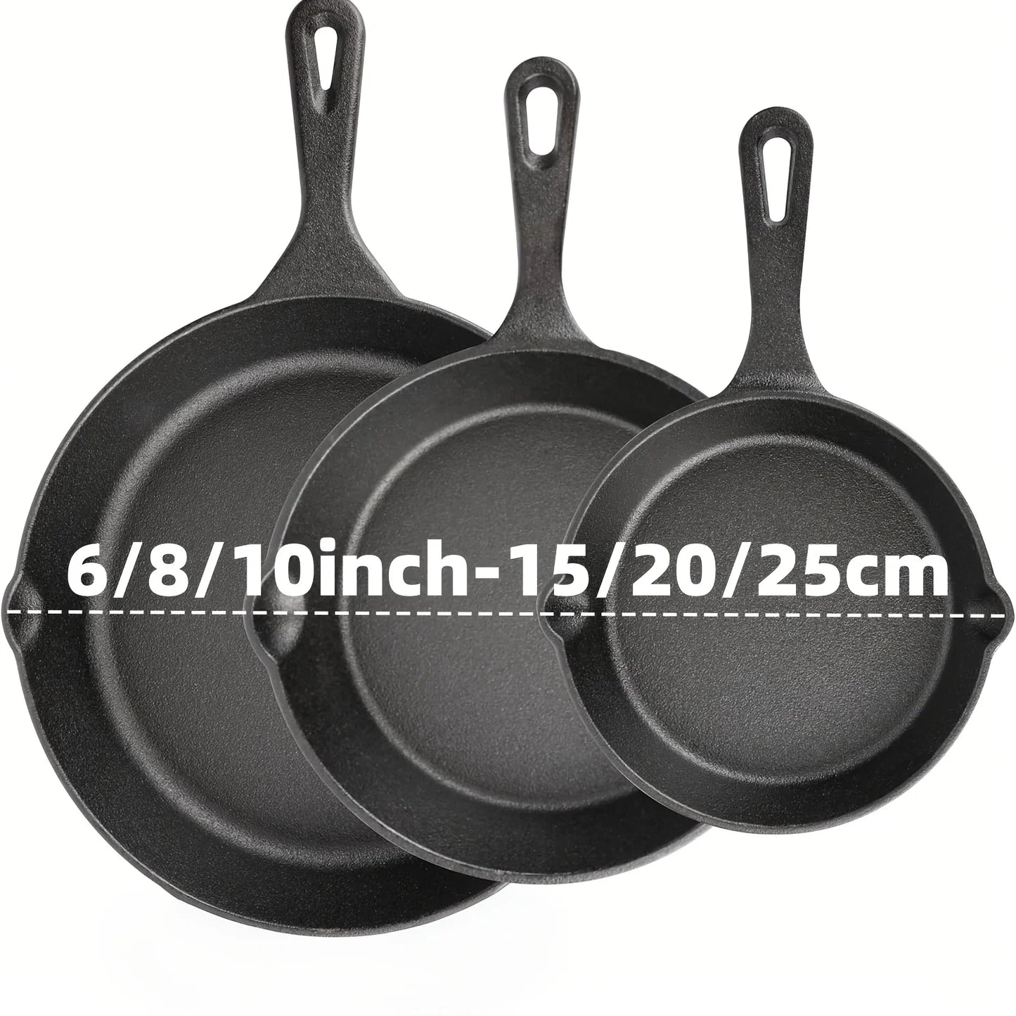 DIAMRI Cast Iron Skillet Set Nonstick Heavy Duty Pans