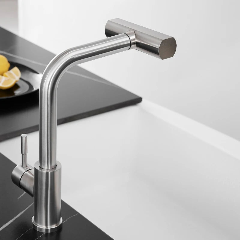 Kitchen Sink Faucet With Pull Out Sprayer 360 Swivel Bar Faucet