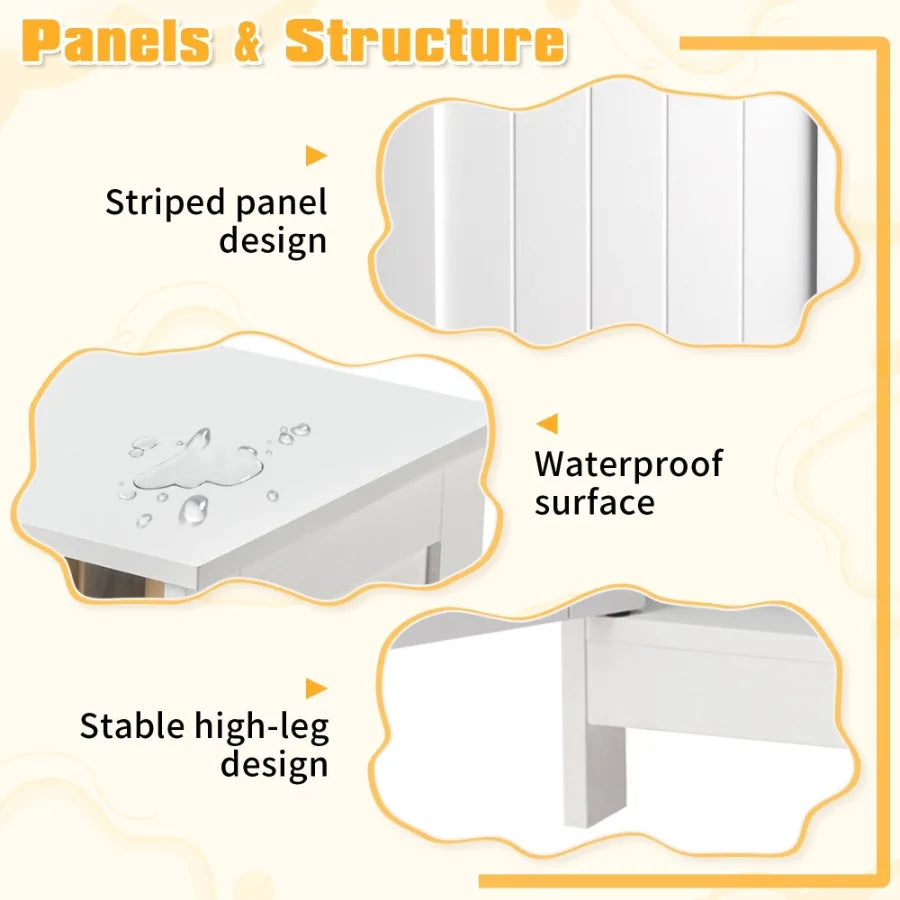 Hign-concerned Stripe Bathroom Cabinet With Shelves
