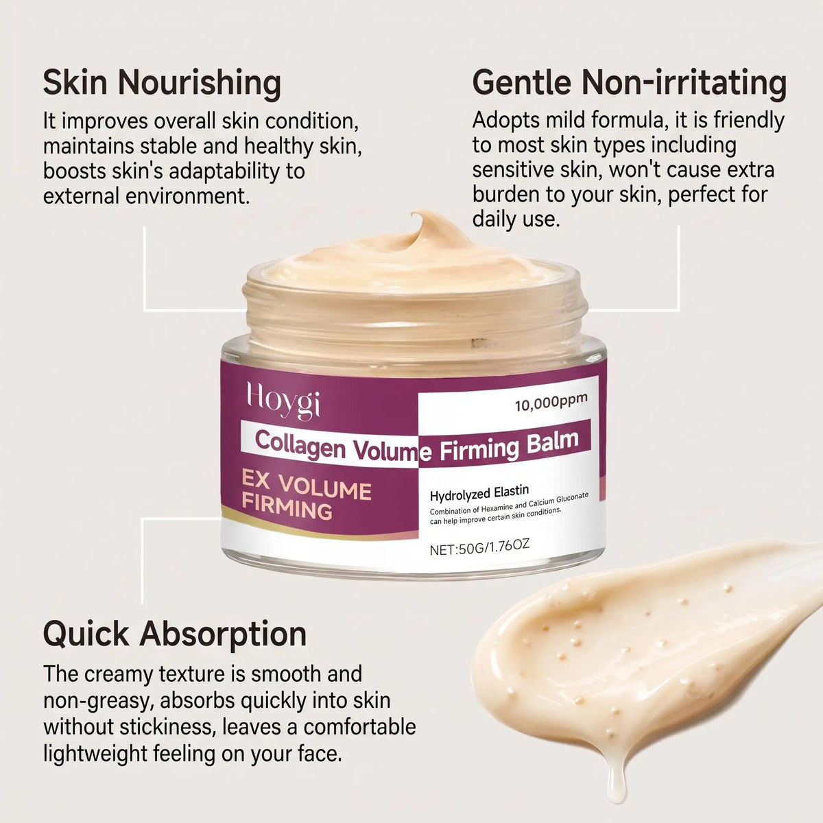 Hoygi Calcium Collagen Firming Face Cream for Deep Hydration