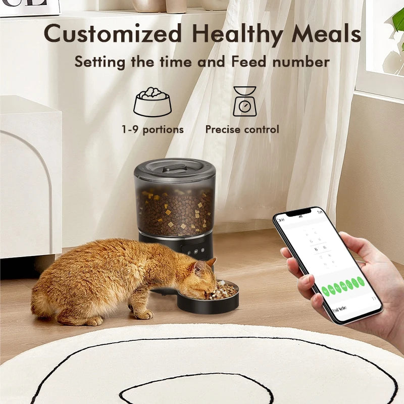 NPET Automatic Smart Pet Feeder For Cats And Dogs With App Control 1 To 9 Portions