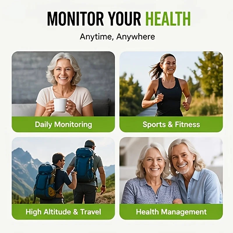 Fingertip Pulse Oximeter Blood Oxygen Saturation Monitor SpO2 PR PI Pulse Rate Meter Bright OLED Display One Touch Auto On Off Portable Compact Finger Oxygen Monitor for Adults Kids Seniors Sports Fitness Travel Home Use