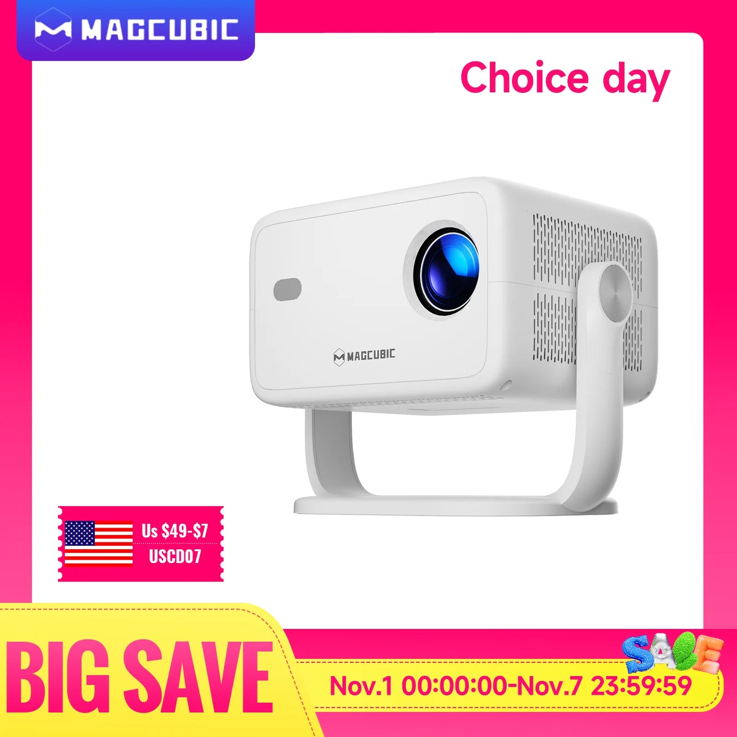 Magcubic 650ANSI L018 4K Projector Native 1080P Home Cinema Auto Focus Keystone Android 11 WiFi6 Portable Projector for Outdoor