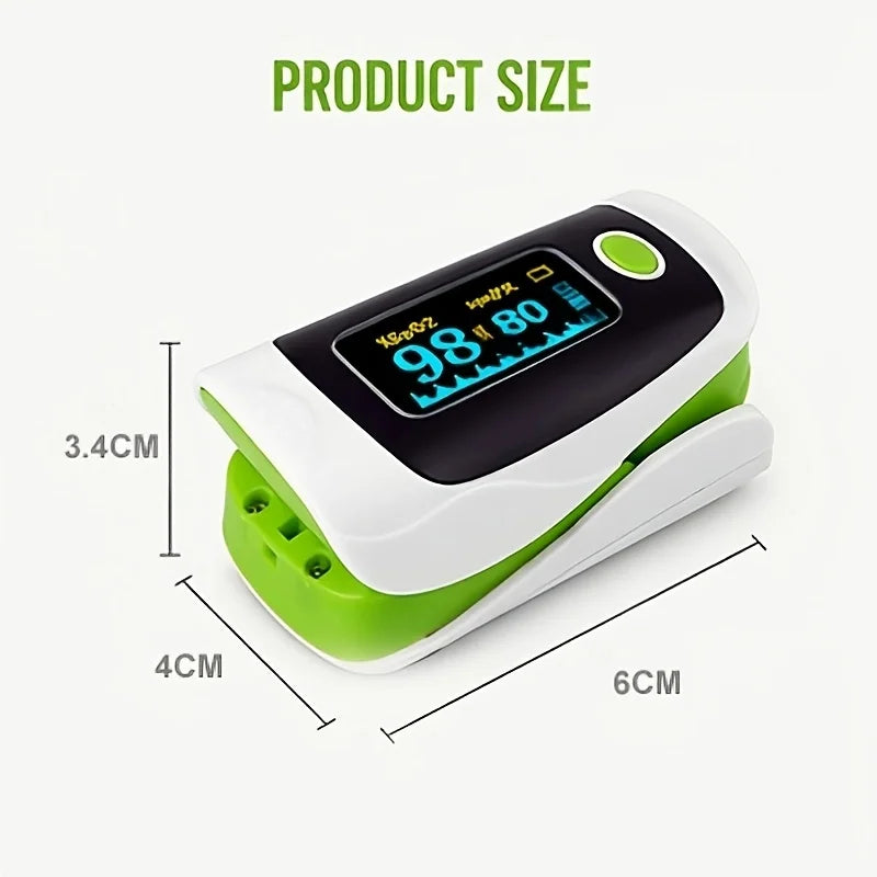 Fingertip Pulse Oximeter Blood Oxygen Saturation Monitor SpO2 PR PI Pulse Rate Meter Bright OLED Display One Touch Auto On Off Portable Compact Finger Oxygen Monitor for Adults Kids Seniors Sports Fitness Travel Home Use