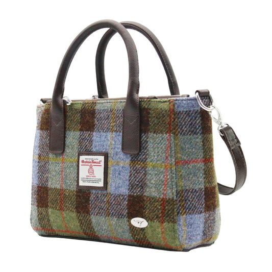 Glen Appin Harris Tweed Wool Tote Bag With Crossbody Strap