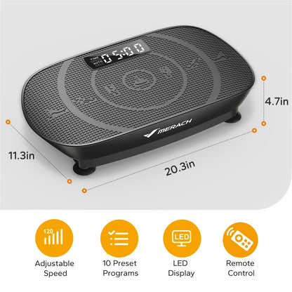 MERACH Vibration Plate Exercise Machine Whole Body Workout Power Vibrate Fitness Platform Vibration Plate Weight Loss & Shaping