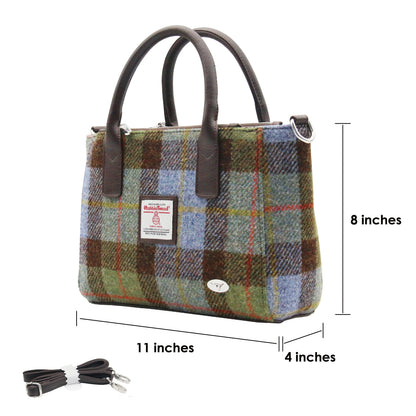 Glen Appin Harris Tweed Wool Tote Bag With Crossbody Strap