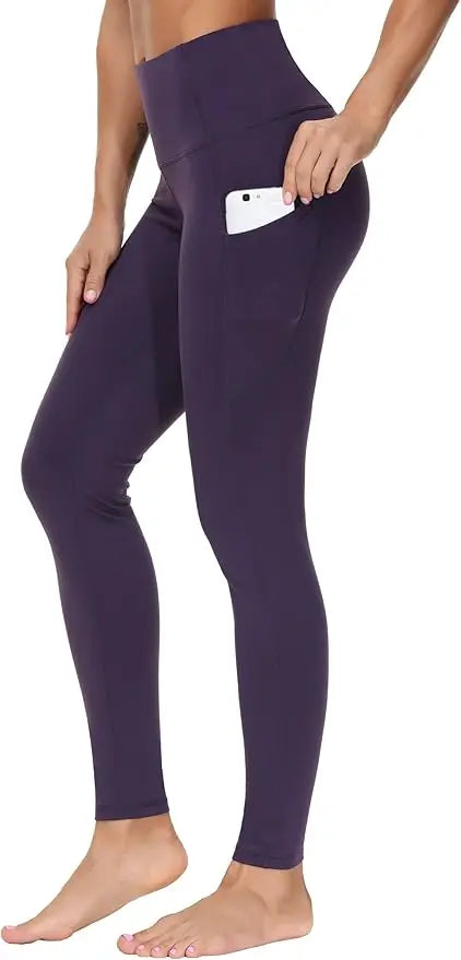 THE GYM PEOPLE Thick High Waist Yoga Pants with Pockets, Tummy Control Workout Running Yoga Leggings for Women