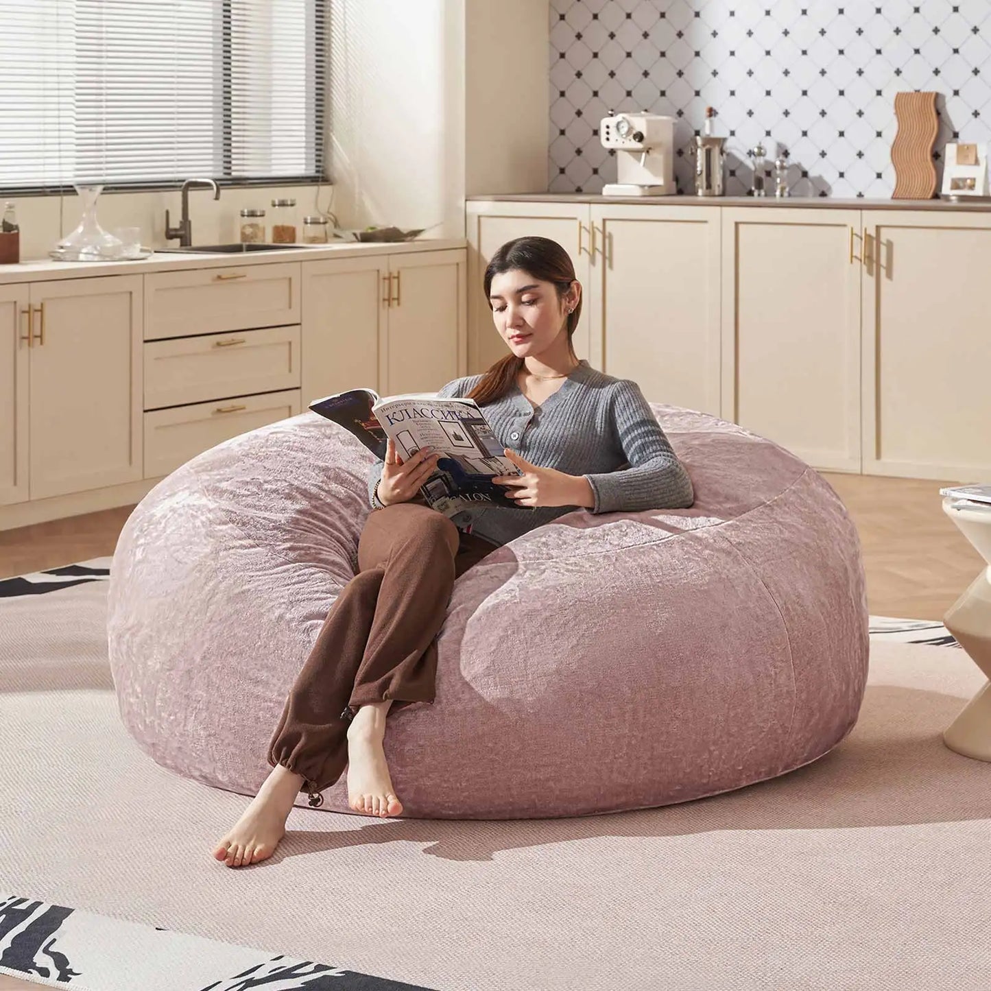 Bean Bag Chair with Filling Included Big Bean Bags Couch for Adults, Giant Beanbag Lazy Sofa for Living Room Bedroom and Dorm