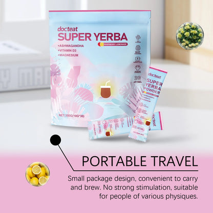 Docteat 300g Yerba Mate Powder Support Energy Relieve Stress Refreshing Flavor Vitamin Supplement Instant Yerba Mate Powder