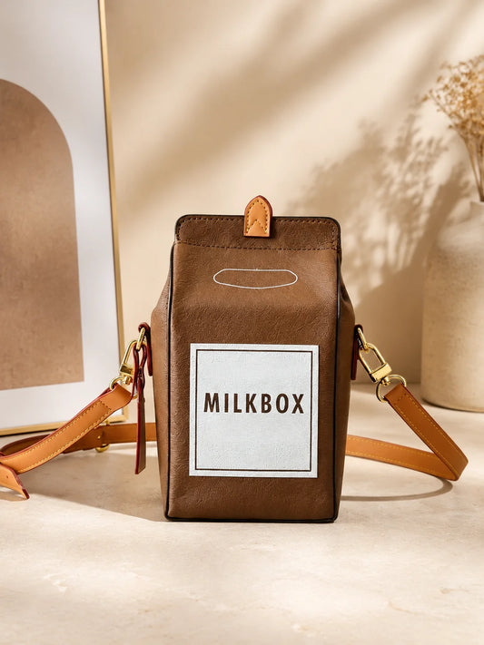 Denim Milk Box Shoulder Bag for Women Crossbody Purse