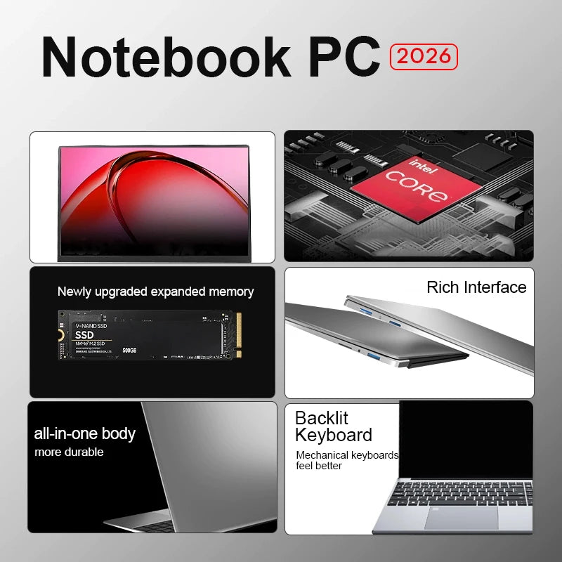 2026 Xiaman 15.6" Laptop Intel Core i9 10980HK Gamer Computer 16GB RAM 1TB SSD M.2 Windows 11 Backlit Keyboard 4K HD Notebook PC