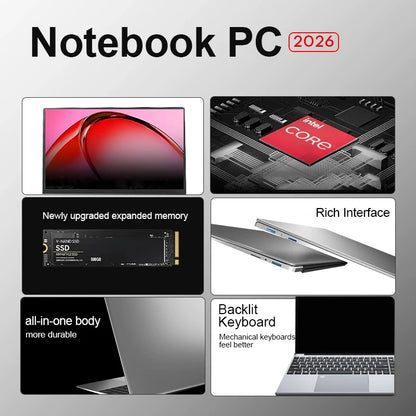 2026 Xiaman 15.6" Laptop Intel Core i9 10980HK Gamer Computer 16GB RAM 1TB SSD M.2 Windows 11 Backlit Keyboard 4K HD Notebook PC