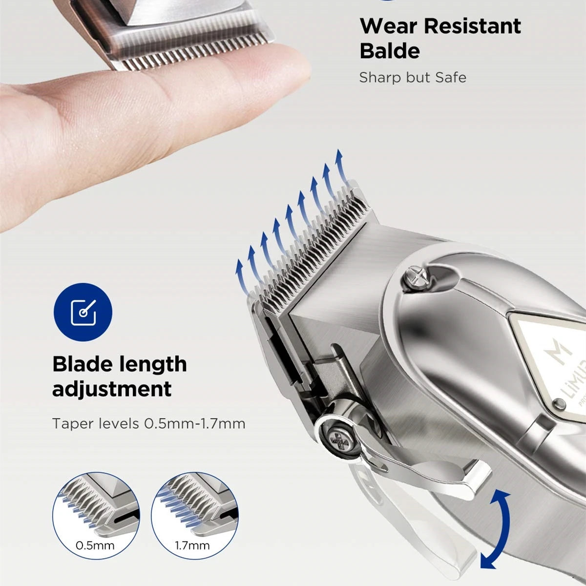 N Top Limural Hair Clippers Professional Cordless Clippers Hair Cutting Beard Trimmer Barbers Grooming Kit Rechargeable for Men
