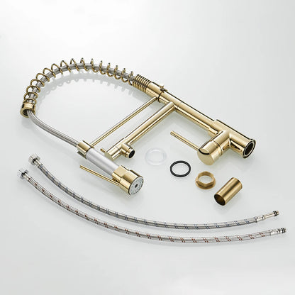 Kitchen Sink Faucet With Single Pull Out Sprout Deck Mounted