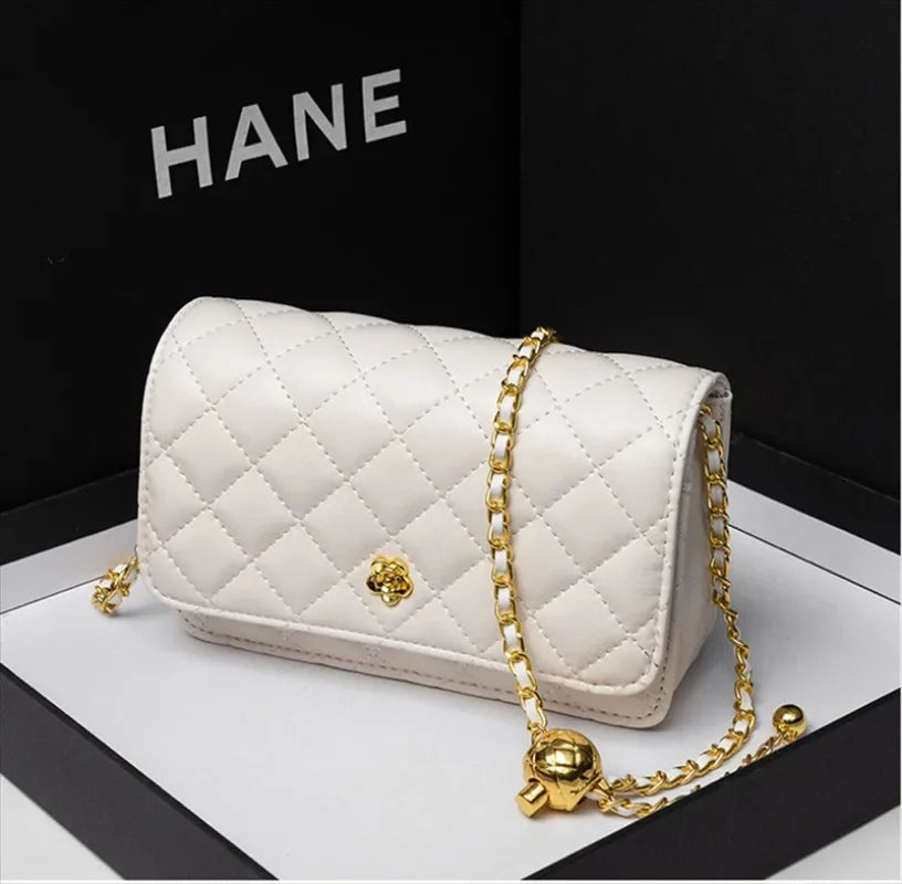 Luxury Geniunie Leather Sheepskin Diamond Lattice Handbag High Quality Metal Chain Clutch Wallet Purse Shoulder Bags for BC4-1