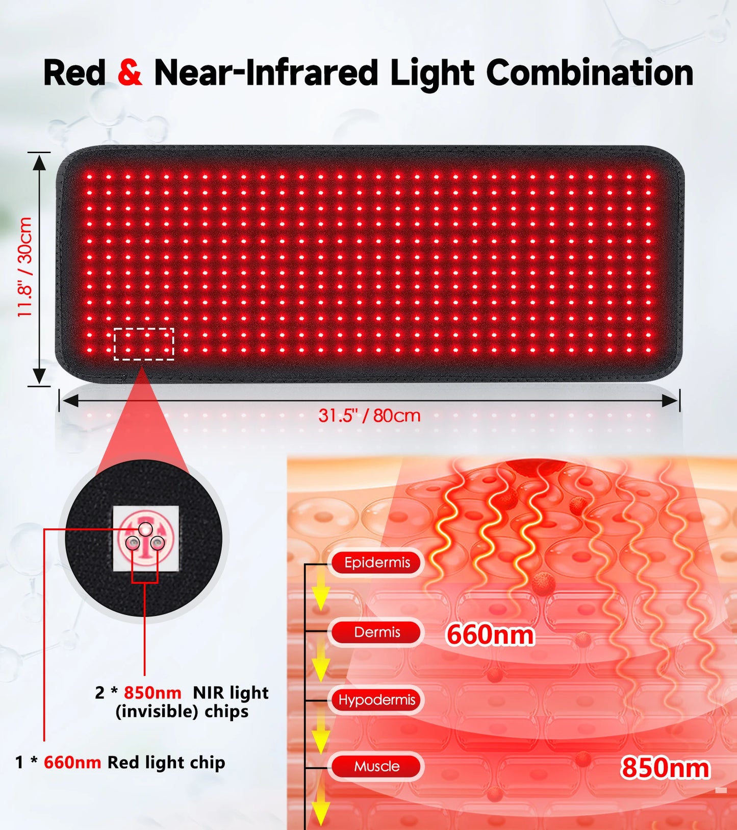 Updated Red Light Therapy Heating Pad for Body Device Cushion Mat Waist Back Shoulder Muscle Pain Relief Relax Infrared Light