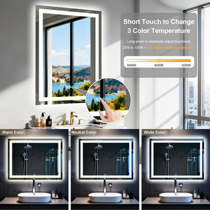 Borwart Smart LED Bathroom Mirror With Anti Fog And Speaker