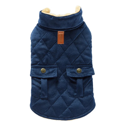 Winter Warm Plush Dog Jackets With Double Pockets For Small Medium And Large Dogs