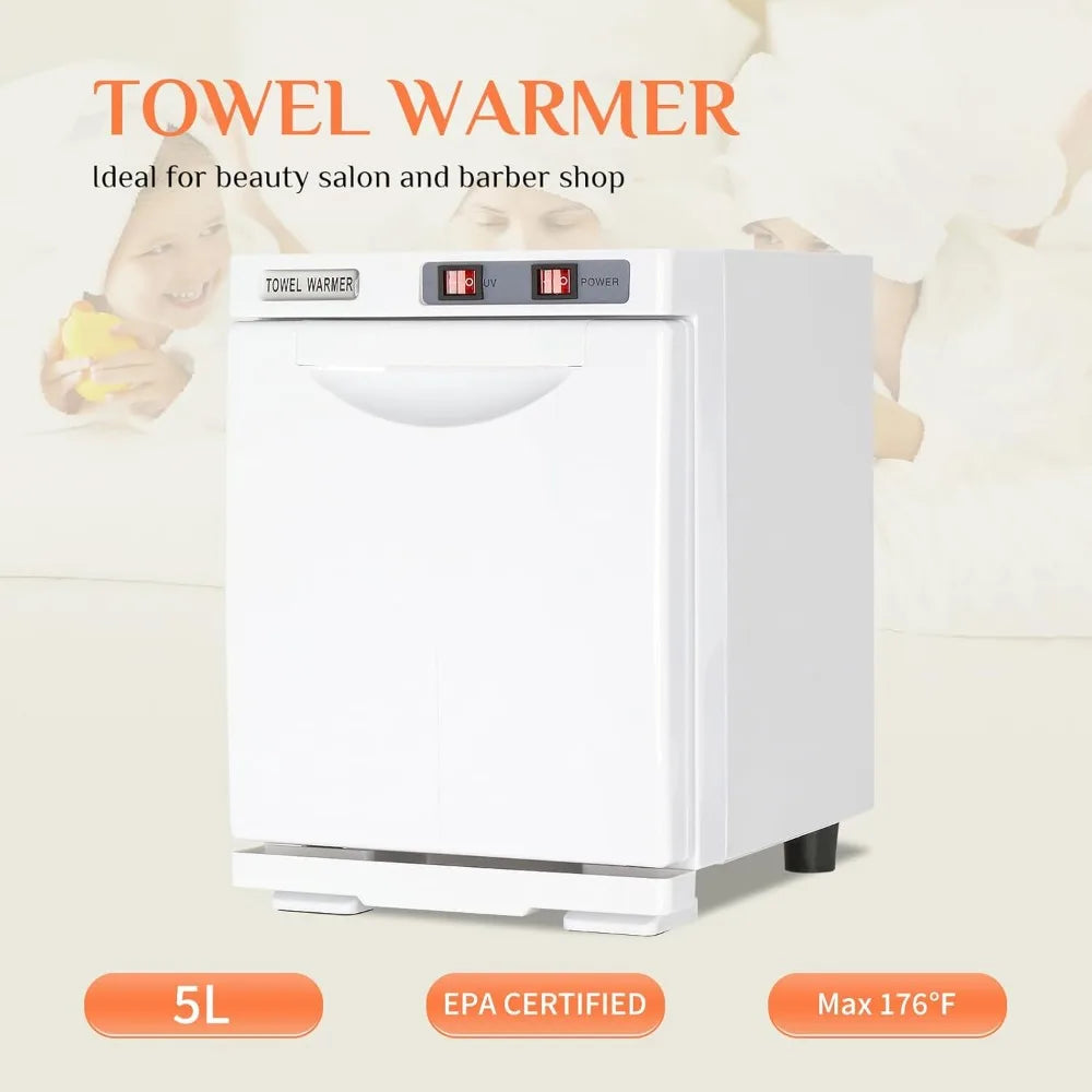 Professional Towel Warmer, 5L Small Hot Towel Cabinet, 2-in-1 Towel Heater for Beauty Salon, Massage Office, Facial Spa