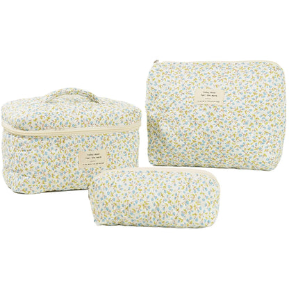 Shunmaii Quilted Makeup Bag Cosmetic Organizer Clutch