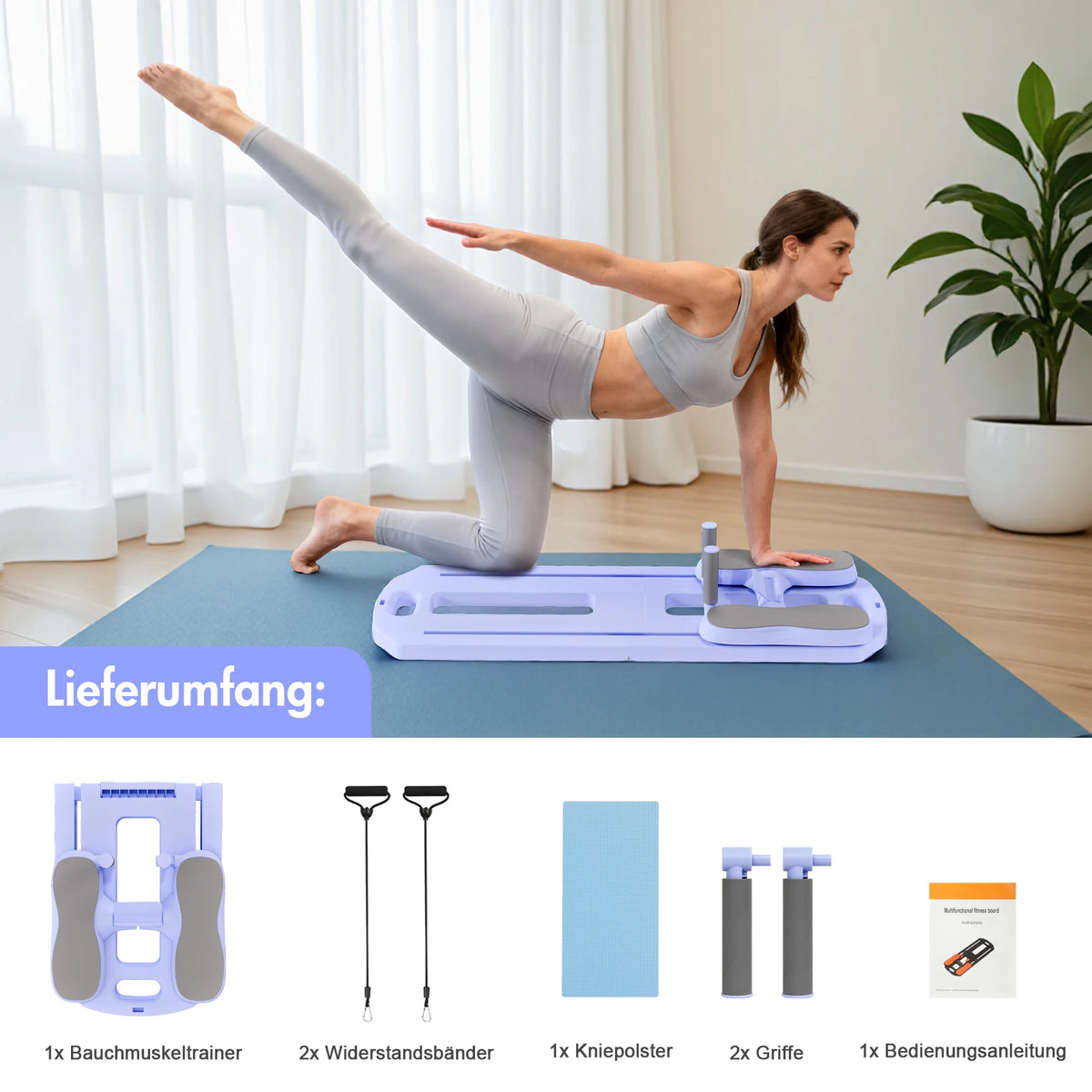 Foldable Pilates Ab Board 5 in 1 Multifunctional Core Training
