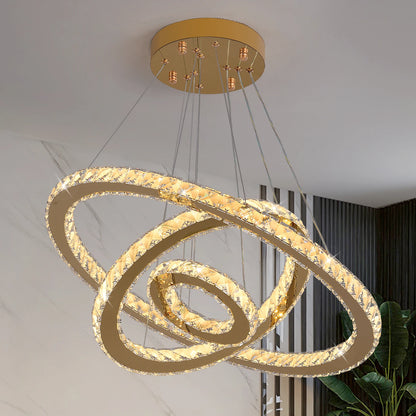 Vinilky Crystal Pendant Light With Remote Control For Living Spaces