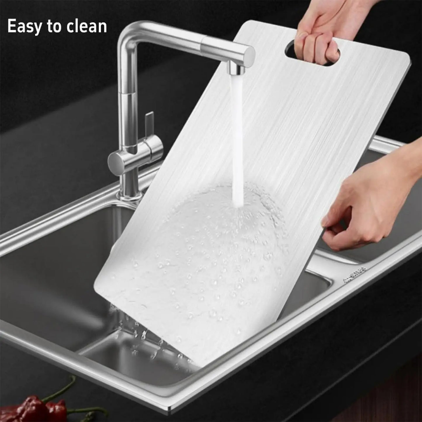 Cutting Boards for Kitchen Stainless Board 304 Steel Thickened Double Sided Food Grade Portable Fruit Meat Chopping