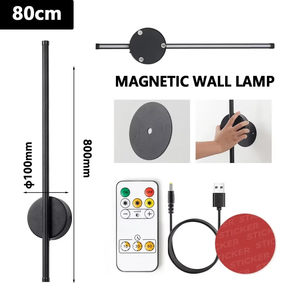 Rechargeable LED Wall Lamp 50CM Removable Wall Sconces For Bedroom Bedside Living Room Décor Fixtures Magnetism Chassis