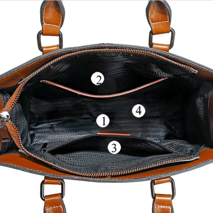 HAOSHUAICN Authentic Real Cowhide Luxurious Leather Women Handbag Crossbody Tote