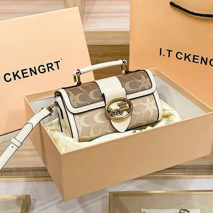 New minimalist and fashionable small handbag, contrasting color women's bag, high-end carriage crossbody bag, portable box bag