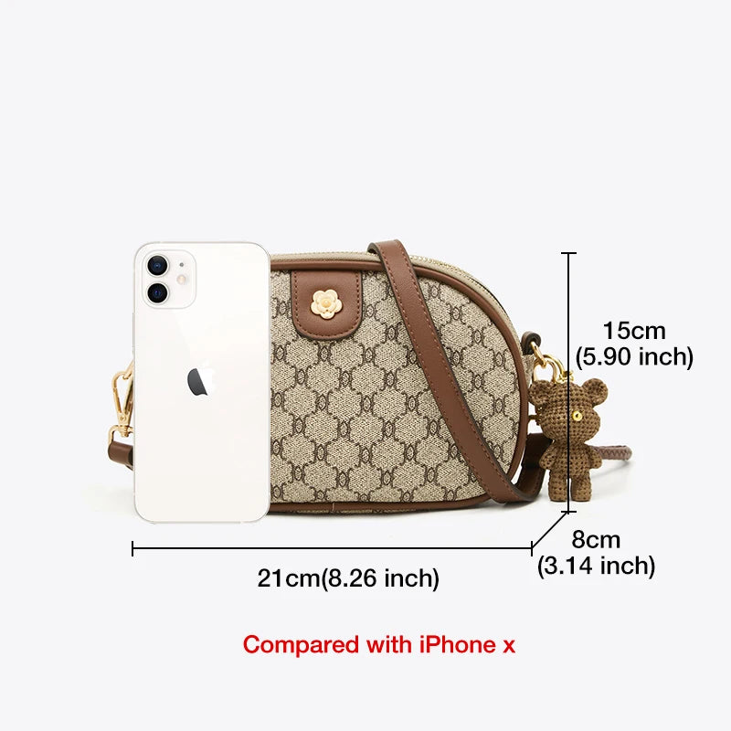 FOXER Womens PVC Leather Crossbody Shoulder Bag With Pockets